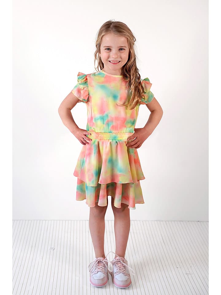 B.Nosy Sukienka "Dream" w kolorze żółto-błękitno-jasnoróżowym rozmiar: 146/152