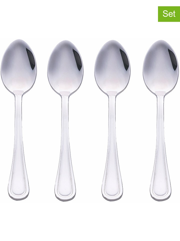 Villa d´Este Łyżeczki (4 szt.) "Antique" w kolorze srebrnym - wys. 21 cm rozmiar: onesize