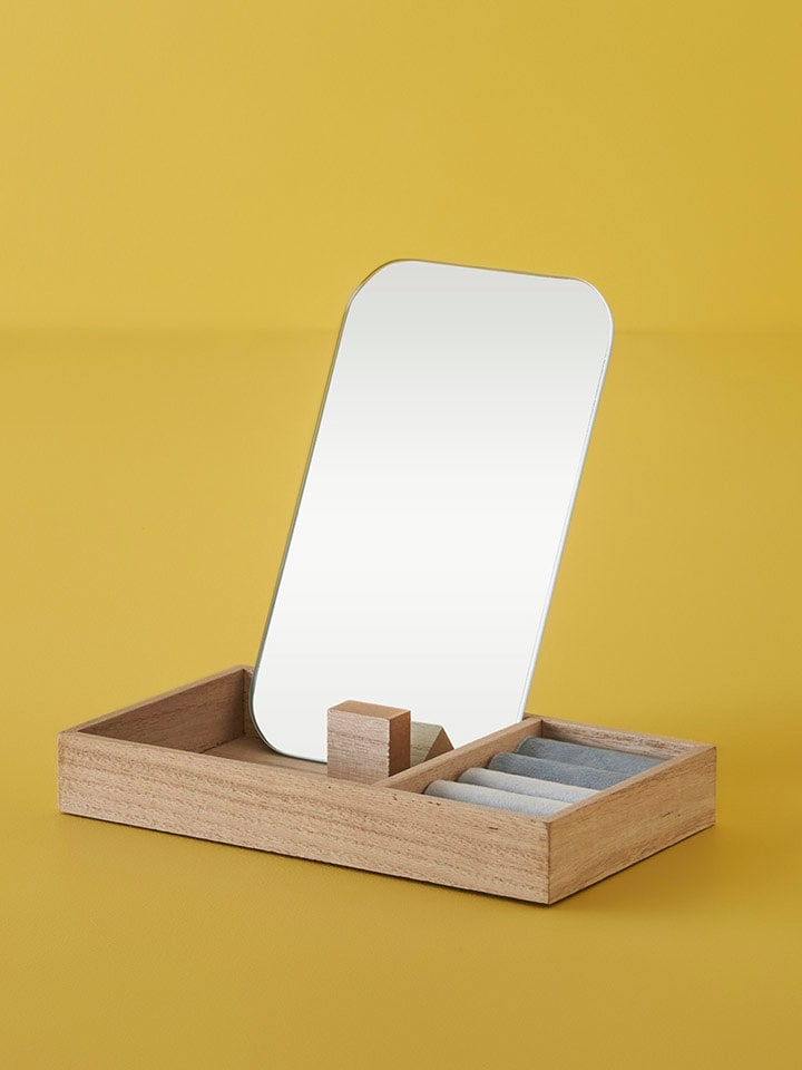 BELLA MAISON Lusterko kosmetyczne w kolorze jasnobrązowo-błękitnym - 12 x 17 cm rozmiar: onesize