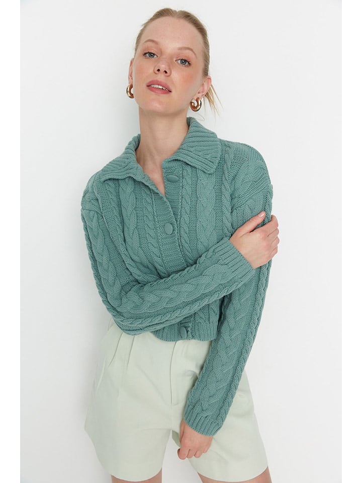 trendyol Kardigan w kolorze miętowym rozmiar: L