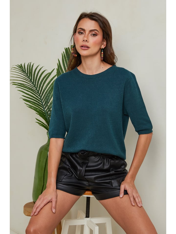 Joséfine Sweter "Kalocsa" w kolorze ciemnozielonym rozmiar: M