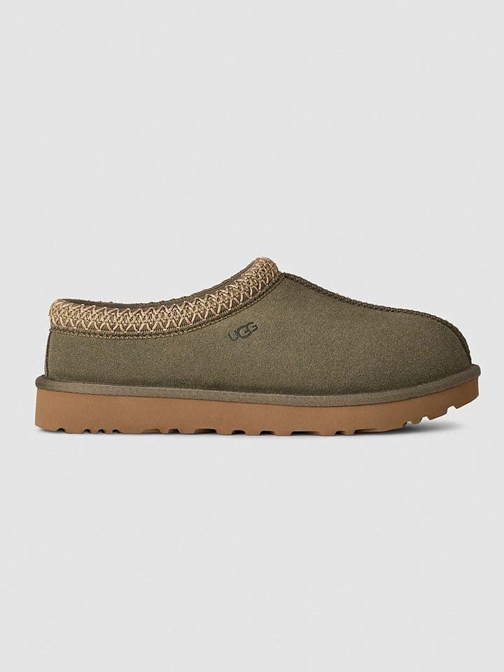 UGG Skórzane kapcie "Tasman II" w kolorze khaki rozmiar: 37
