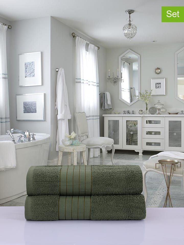 Good Morning Ręczniki prysznicowe (2 szt.) w kolorze zielonym rozmiar: 70x140 cm