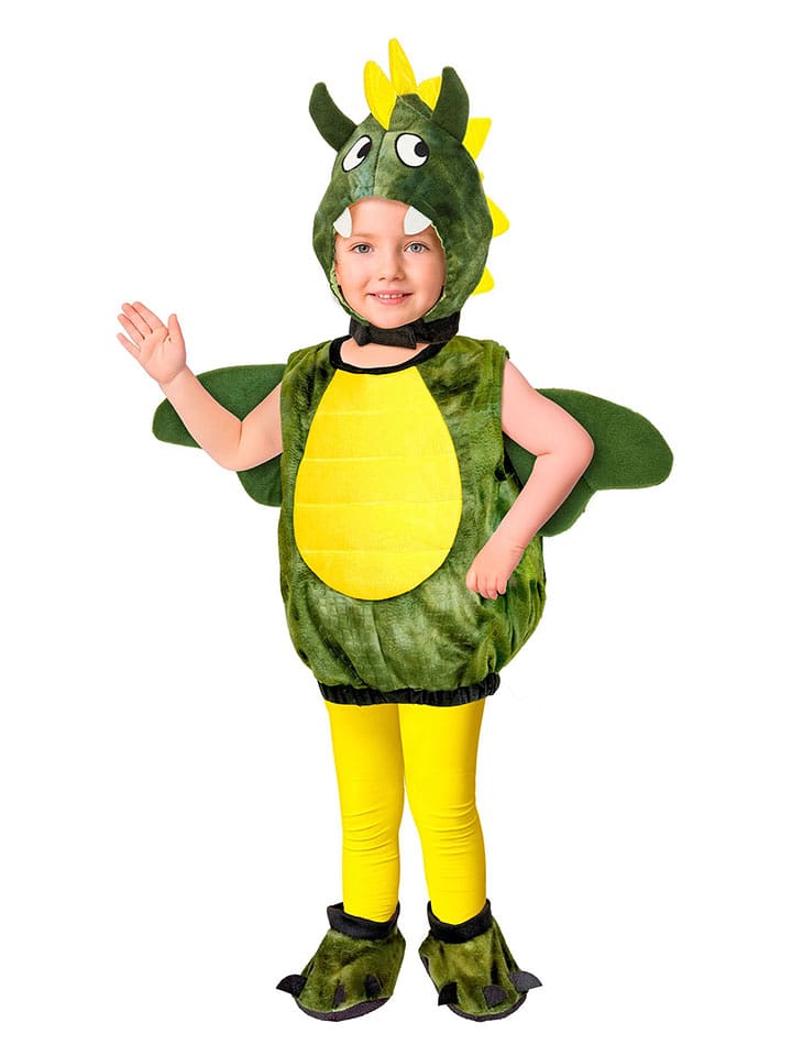 Carnival Party 3-częściowy kostium "Dragon" w kolorze żółto-zielonym rozmiar: 104