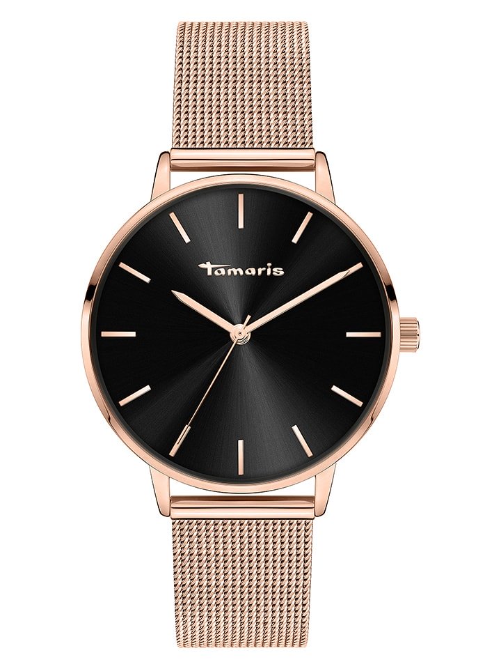 Tamaris Zegarek kwarcowy w kolorze różowozłoto-czarnym rozmiar: onesize