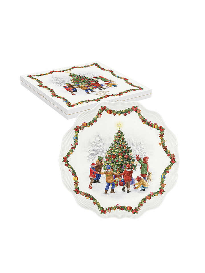 Easy Life Talerz "Christmas Dance" w kolorze białym ze wzorem do serwowania - Ø 32 cm rozmiar: onesize