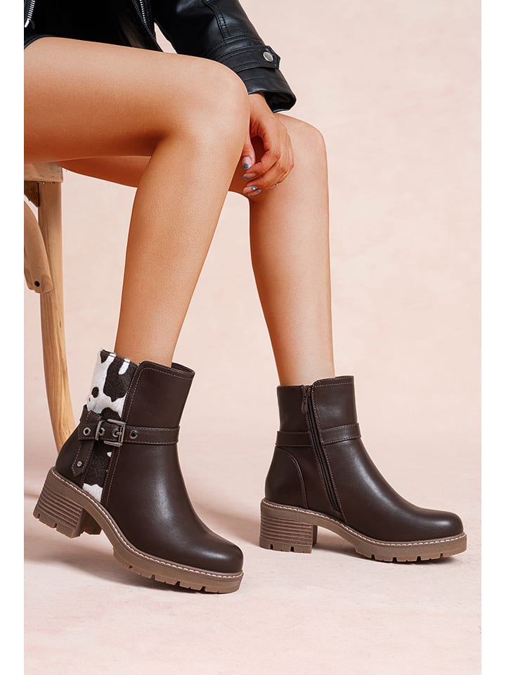 Foreverfolie Botki w kolorze brązowym rozmiar: 39