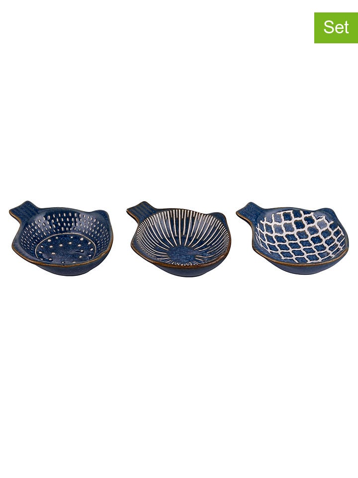Villa d´Este Miski (3 szt.) "Fish" w kolorze granatowym - Ø 10 cm rozmiar: onesize