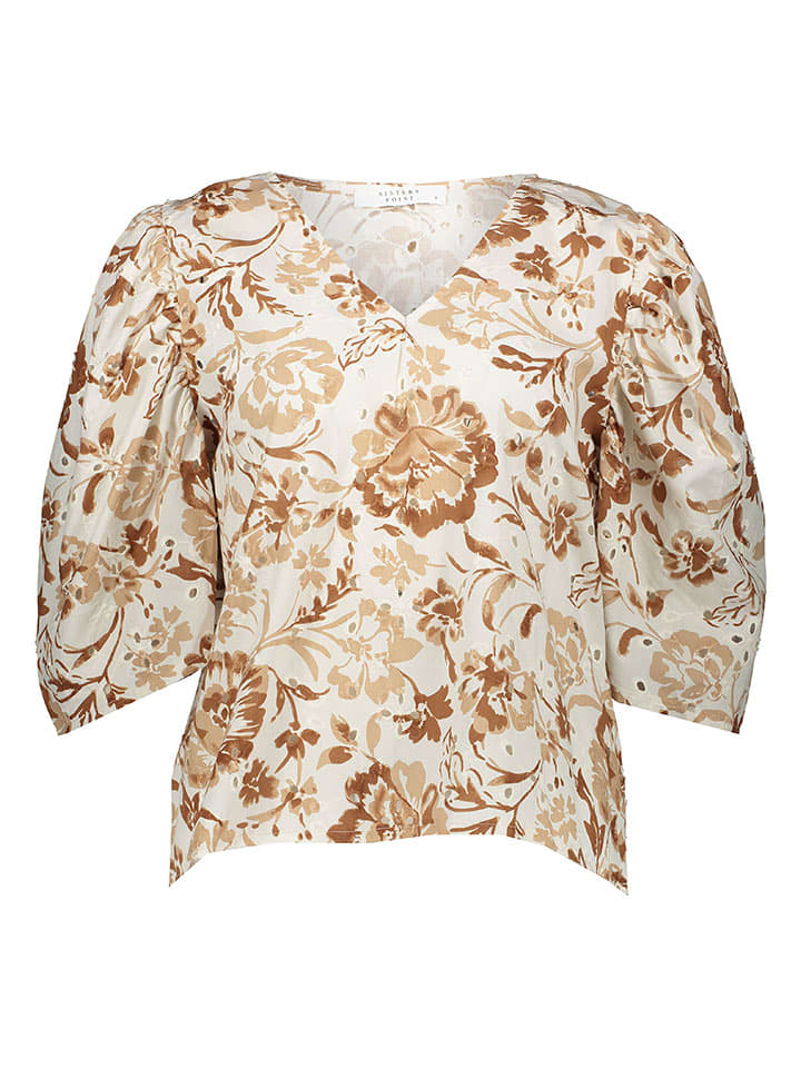 SisterS point Bluzka w kolorze kremowo-jasnobrązowym rozmiar: XL