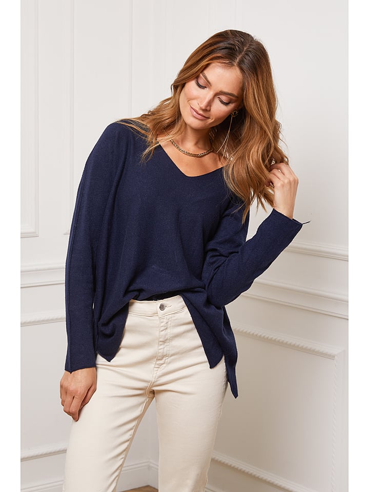 Joséfine Sweter "Erjine" w kolorze granatowym rozmiar: S