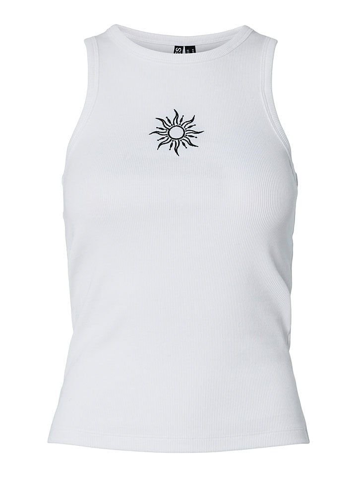 Pieces Top "May" w kolorze białym rozmiar: XS