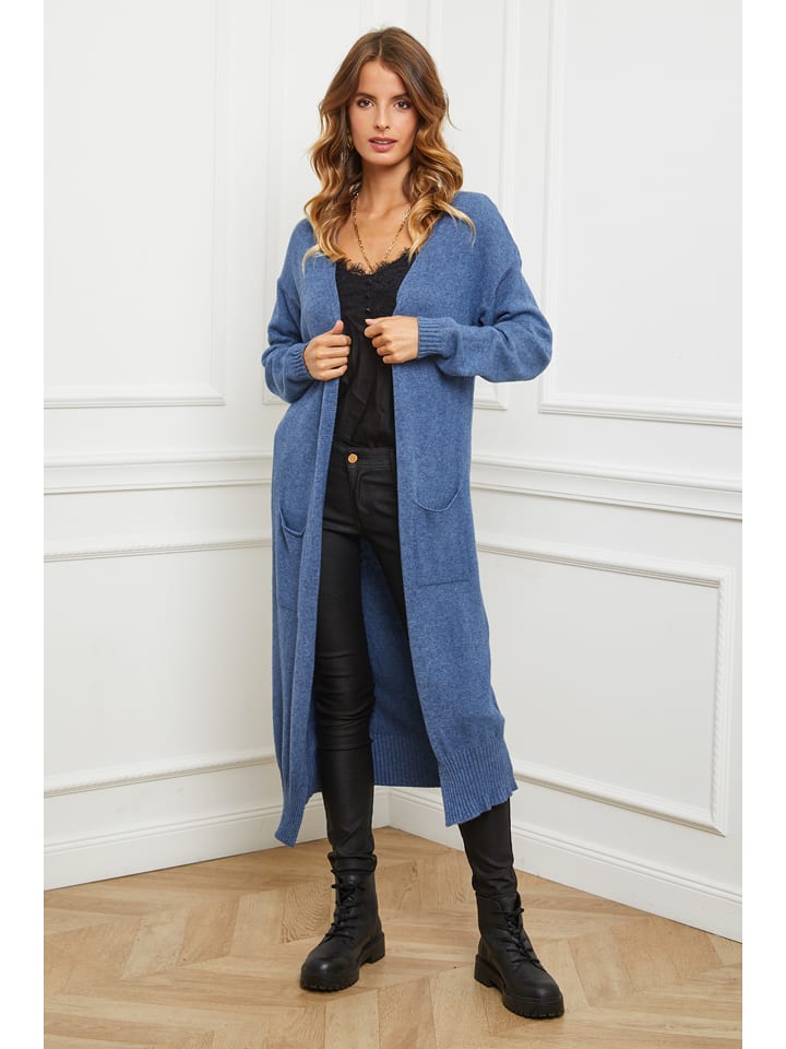 So Cachemire Kardigan "Acor" w kolorze niebieskim rozmiar: M