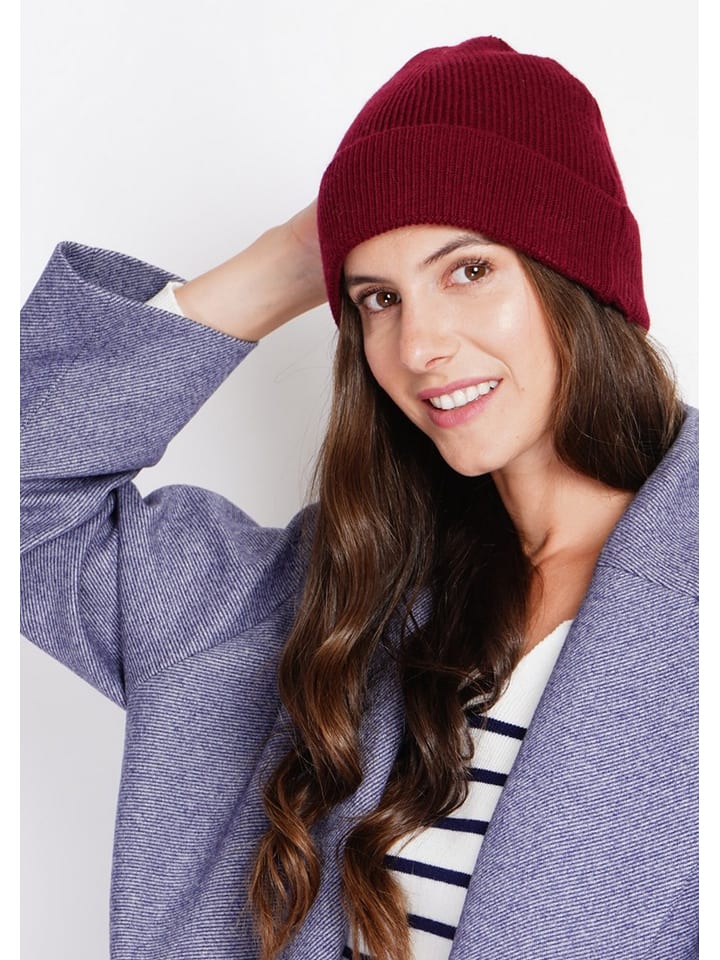 William de Faye Czapka beanie w kolorze bordowym rozmiar: onesize