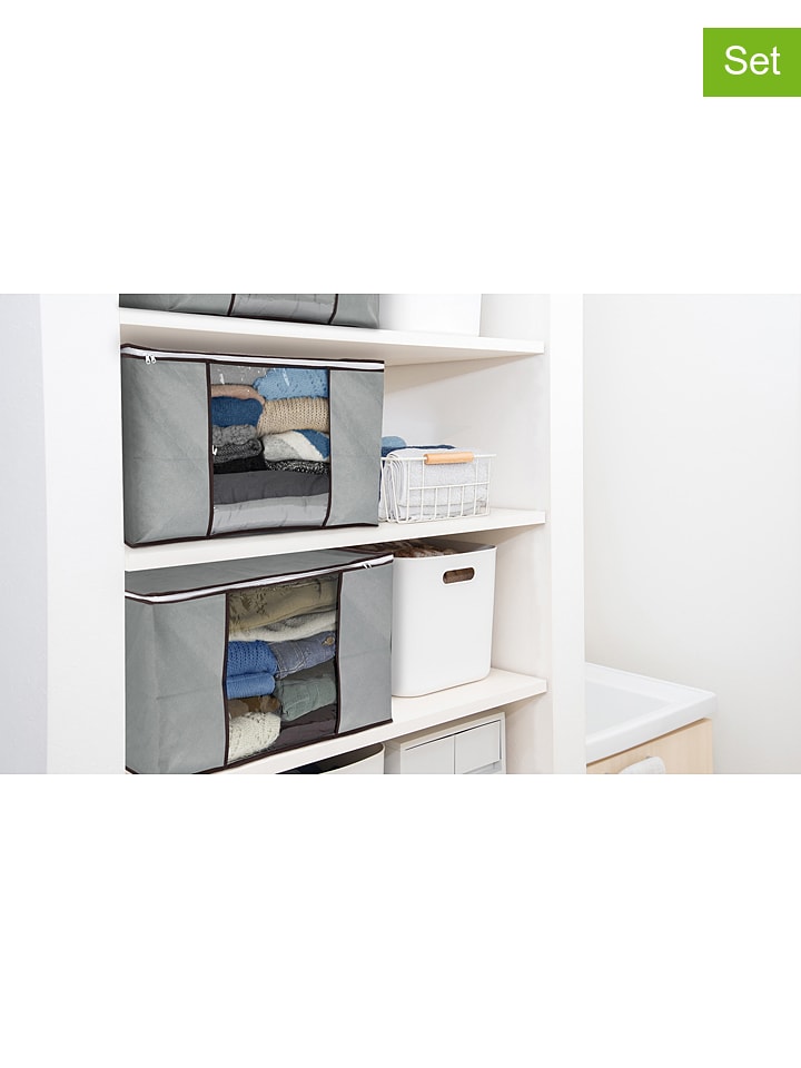 IDOMYA Essentials Torby (3 szt.) w kolorze szarym do przechowywania - 60 x 35 x 43 cm rozmiar: onesize