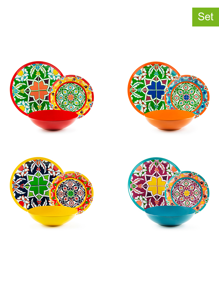 Trendy Kitchen by EXCÉLSA 12-częściowy zestaw talerzy "Bazar Medina" ze wzorem rozmiar: onesize