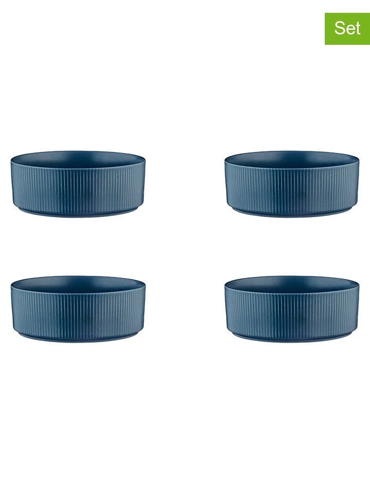 Björn Miski śniadaniowe (4 szt.) "Scandi" w kolorze granatowym - Ø 16,5 cm rozmiar: onesize