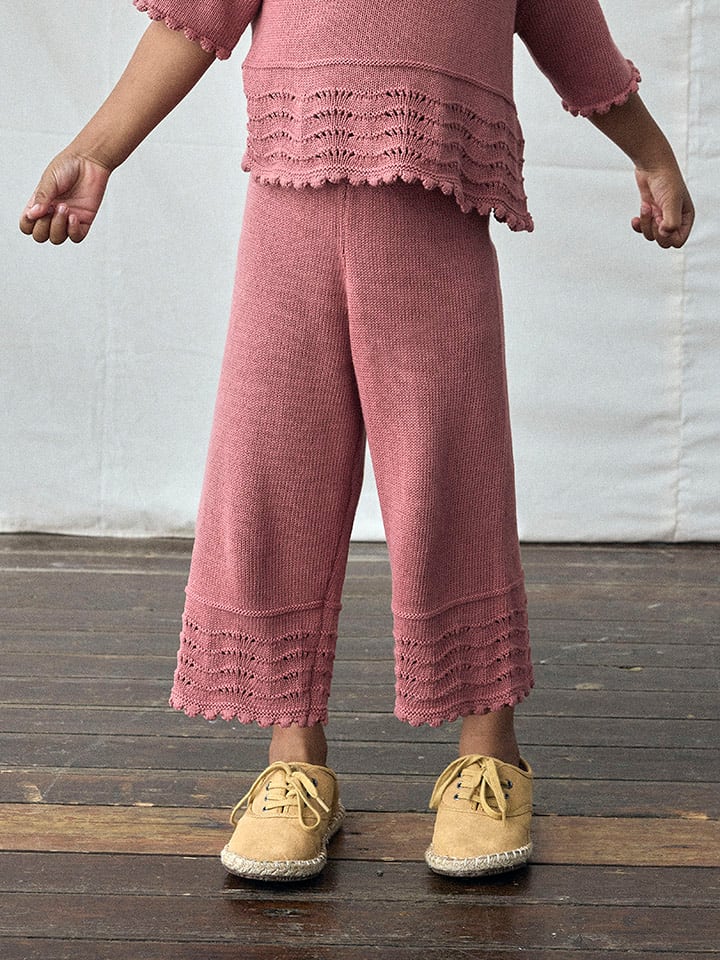 Lil Atelier Spodnie "Lola" w kolorze ciemnoczerwonym rozmiar: 122