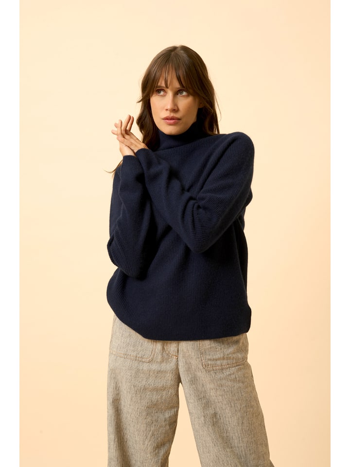 Just Cashmere Kaszmirowy golf "Alyssa" w kolorze granatowym rozmiar: S