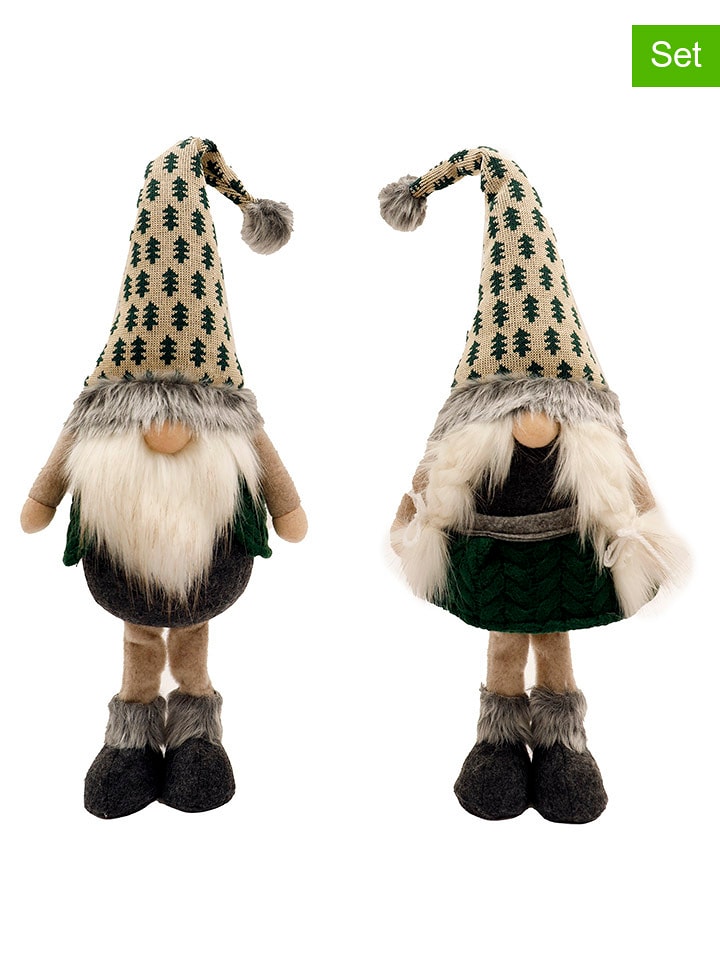 SiL Interiors Figurki dekoracyjne (2 szt.) w kolorze beżowo-czarnym - 18 x 53 x 12 cm rozmiar: onesize