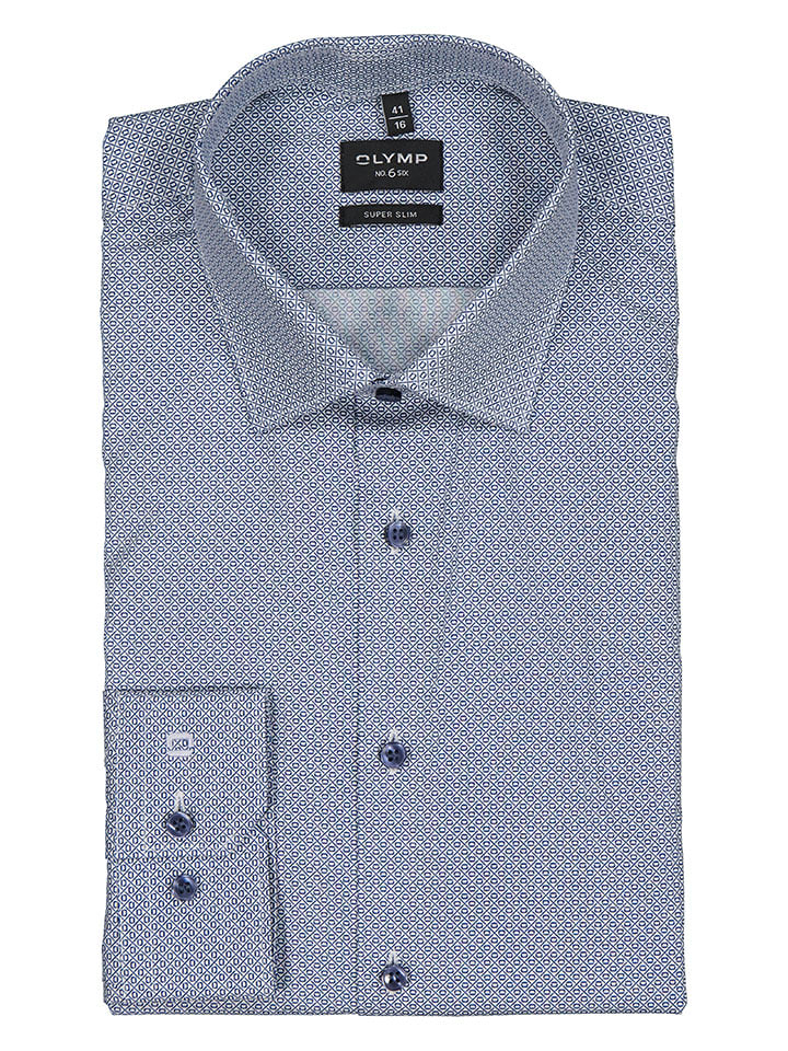 OLYMP Koszula "No 6" - Super Slim - w kolorze granatowym rozmiar: 38