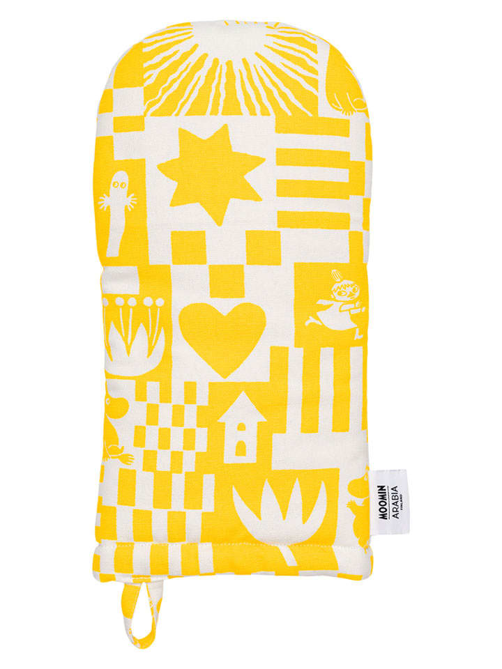 Moomin Rękawica kuchenna "Party" w kolorze żółtym - 34 x 15 cm rozmiar: onesize