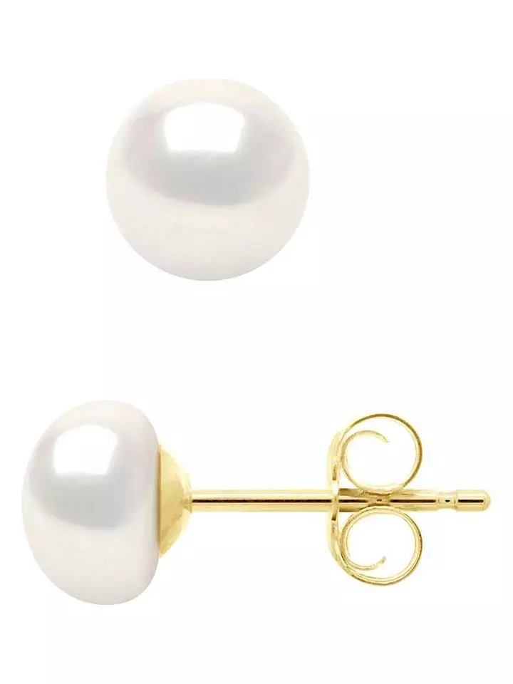 Pearl Addict Kolczyki-wkrętki w kolorze białym z perłami rozmiar: onesize