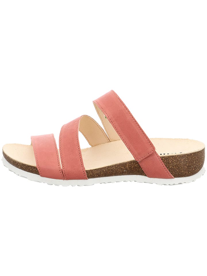 Think! Skórzane klapki w kolorze jasnoróżowym rozmiar: 40