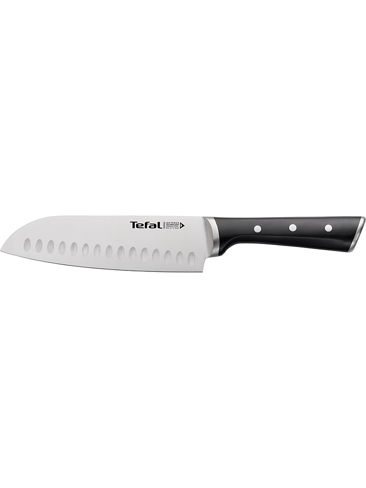 Tefal Nóż santoku "Ice Force" w kolorze srebrno-czarnym - dł. 20 cm rozmiar: onesize