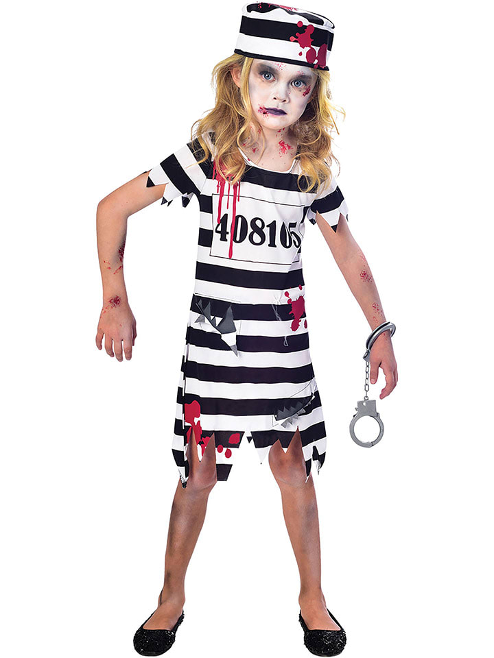 amscan 2-częściowy kostium "Zombie Convict" w kolorze czarno-białym rozmiar: 146/152