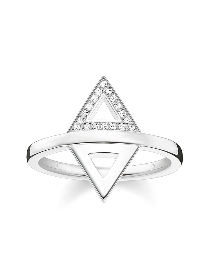 Thomas Sabo Srebrny pierścionek z cyrkoniami rozmiar: 56