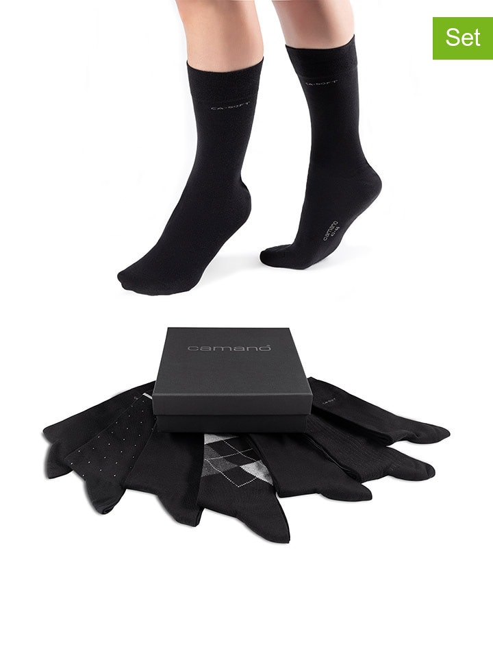 camano Skarpety (7 par) w kolorze czarnym rozmiar: 39-42