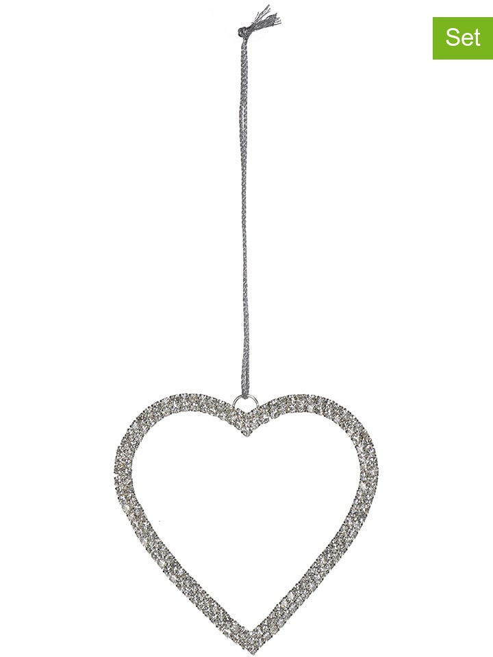 Kersten Zawieszki dekoracyjne (2 szt.) w kolorze srebrnym - 8 x 8 cm rozmiar: onesize