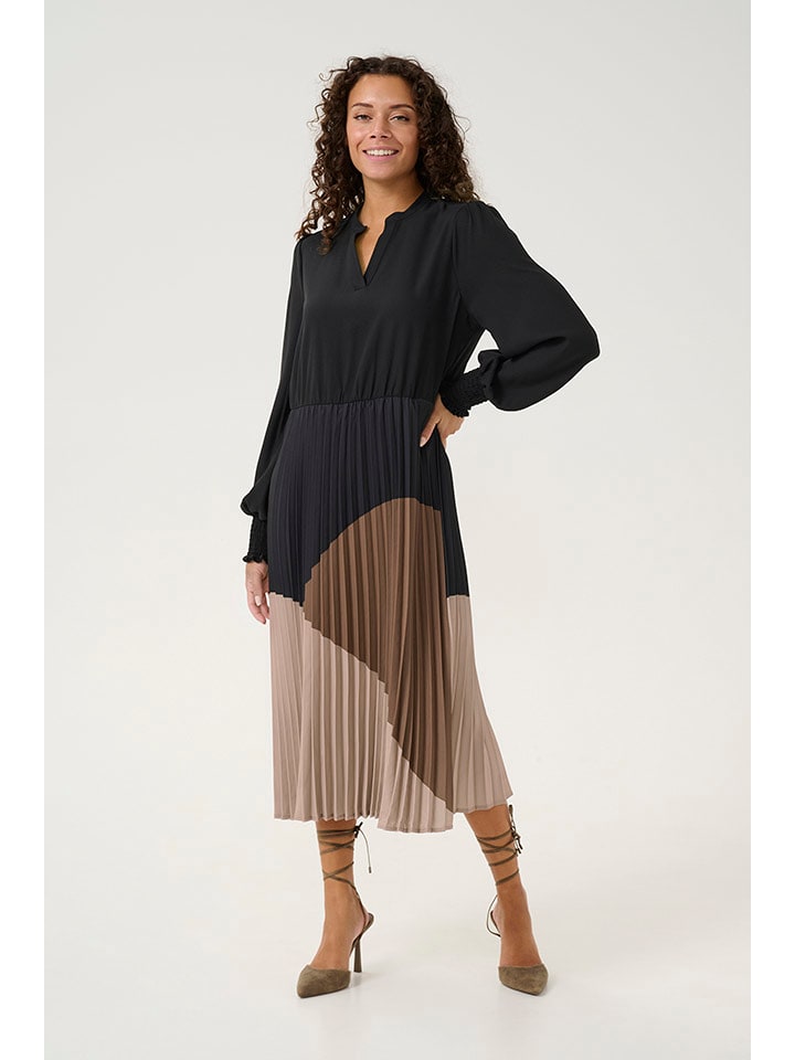 CULTURE Sukienka w kolorze czarno-brązowym rozmiar: XXL