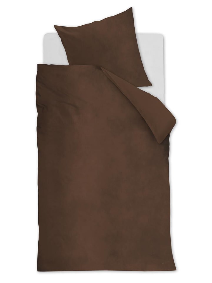 At Home Komplet pościeli renforcé "Tender" w kolorze brązowym rozmiar: 155x220 cm