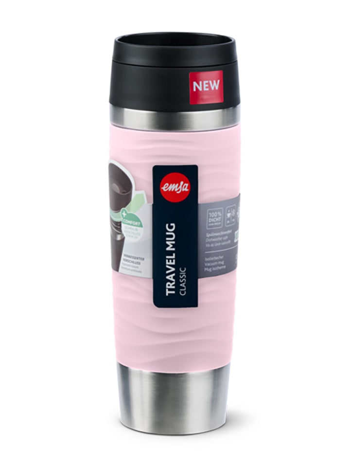 Emsa Kubek termiczny "Travel Mug Waves" w kolorze jasnoróżowym - 500 ml rozmiar: onesize