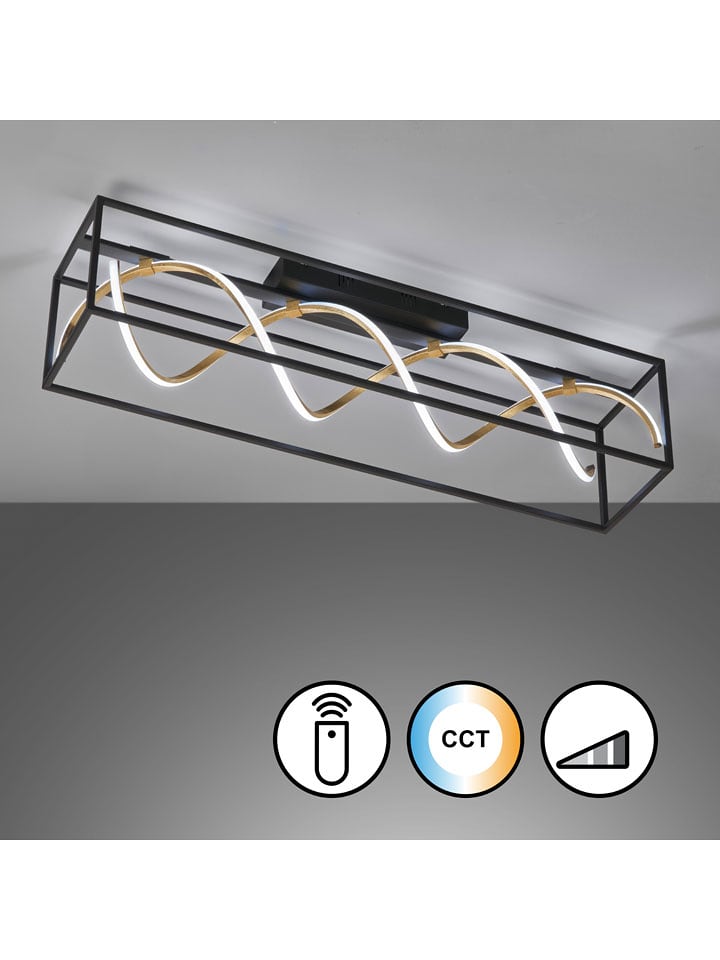 FISCHER & HONSEL Lampa sufitowa LED "Gil" w kolorze czarnym - 90 x 25 x 20 cm rozmiar: onesize