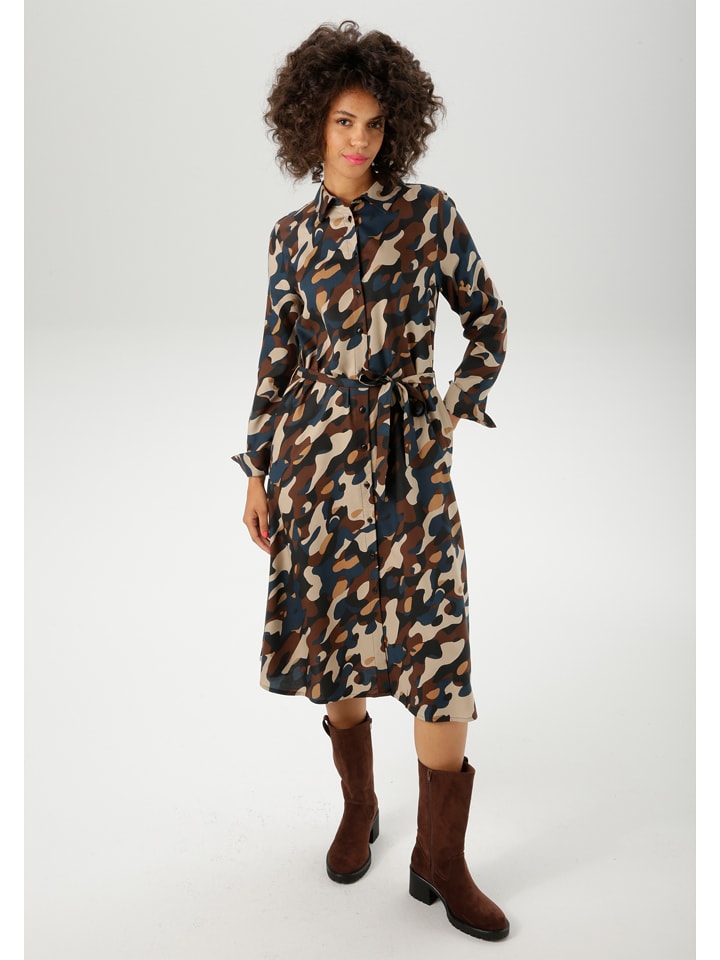 Aniston Sukienka w kolorze ciemnobrązowo-granatowo-beżowym rozmiar: 38