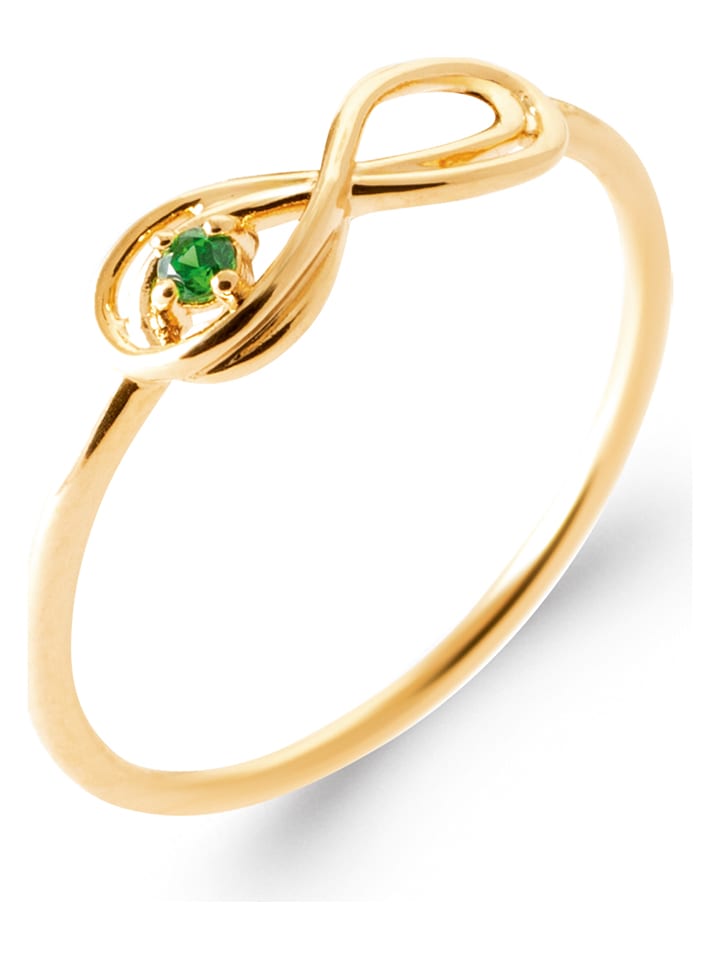 L'Atélier Précieux Pozłacany pierścionek z cyrkonią rozmiar: 52