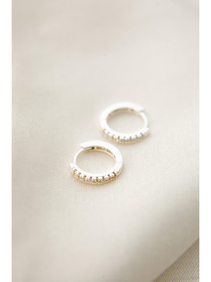 Lodie Silver Srebrne kolczyki-kreole z cyrkoniami rozmiar: onesize