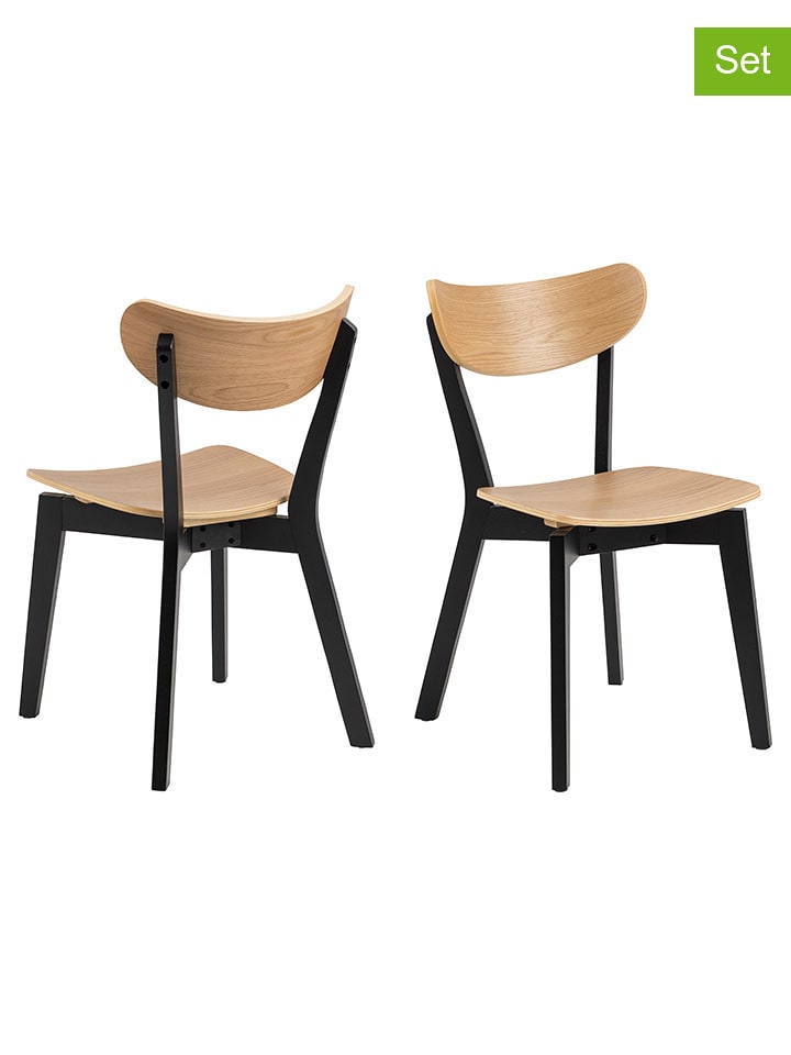 Actona Krzesła (2 szt.) w kolorze jasnobrązowym do jadalni - 45 x 79,5 x 55 cm rozmiar: onesize