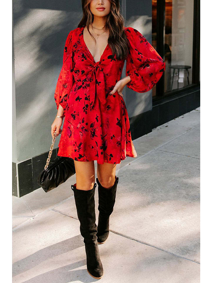 Milan Kiss Sukienka w kolorze czerwonym ze wzorem rozmiar: L