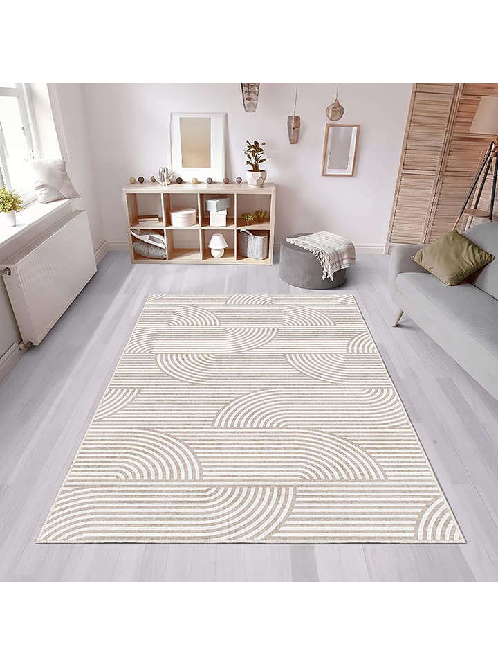 CARPET DIEM Dywan w kolorze jasnobrązowo-białym rozmiar: 100x200 cm