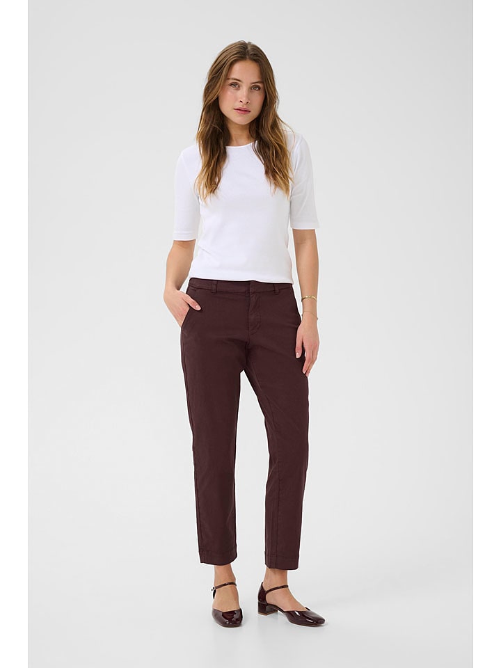 Kaffe Spodnie "Mette" w kolorze brązowym rozmiar: 46