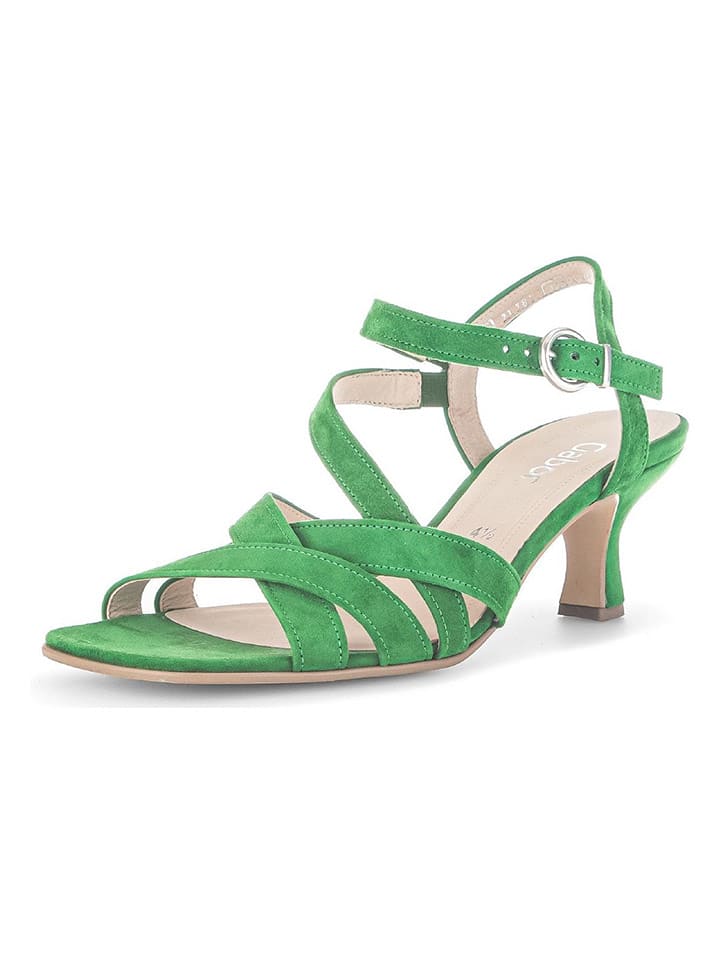 Gabor Skórzane sandały w kolorze zielonym rozmiar: 40,5