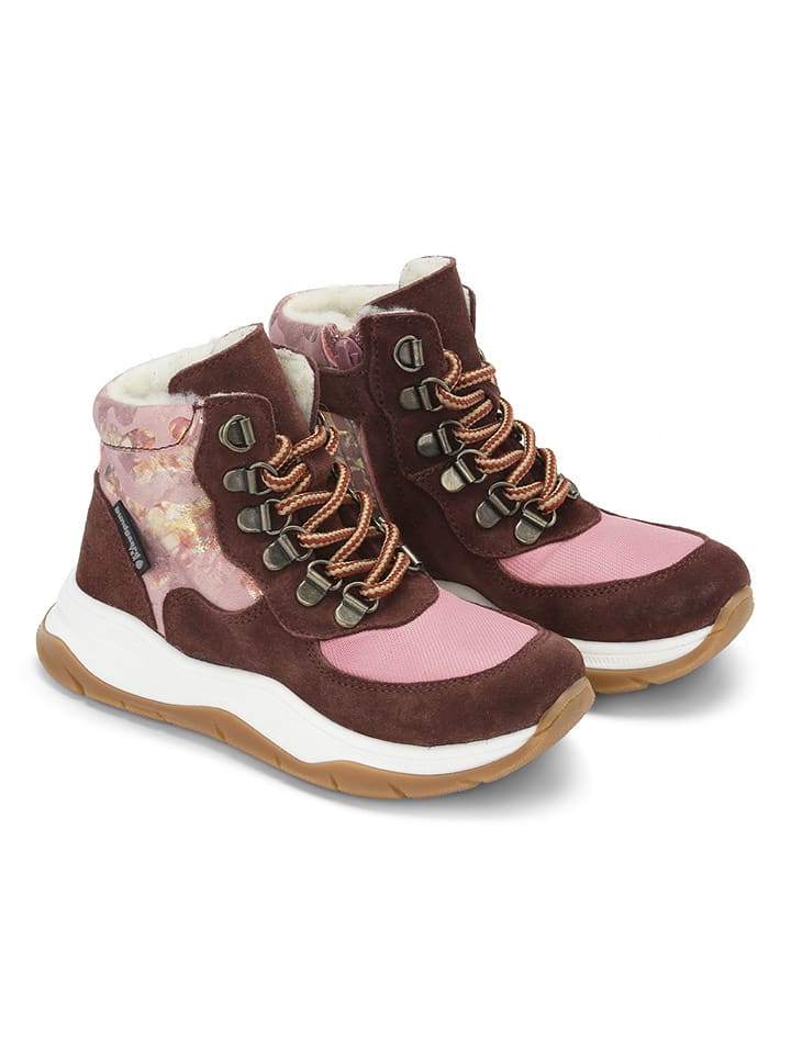 Bundgaard Skórzane sneakersy "Louise Lace" w kolorze brązowo-jasnoróżowym rozmiar: 34
