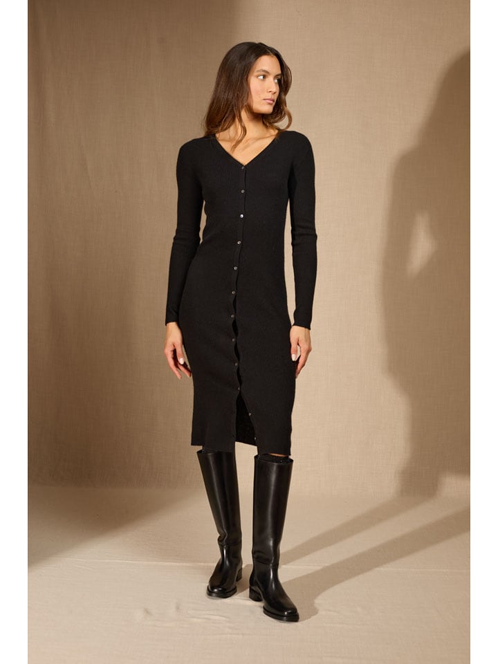 Perfect Cashmere Kaszmirowa sukienka "Maria" w kolorze czarnym rozmiar: L