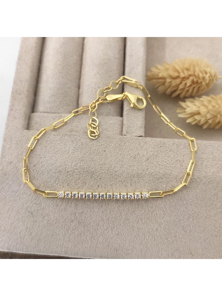 Miu Silver Pozłacana bransoletka z cyrkoniami rozmiar: onesize