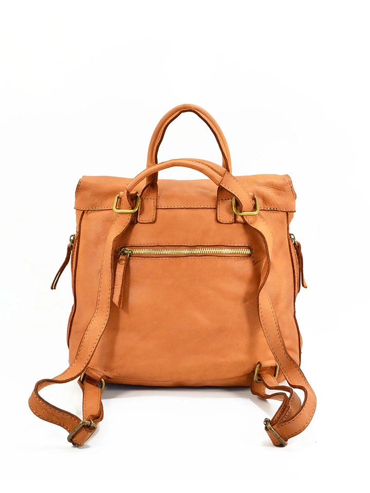 Amara Skórzany plecak "Kei" w kolorze jasnobrązowym - 33 x 28 x 13 cm rozmiar: onesize