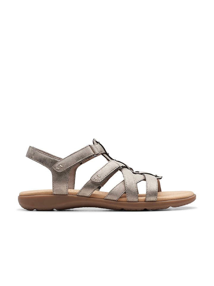 Clarks Skórzane sandały "Elizabelle Sky" w kolorze szarym rozmiar: 41