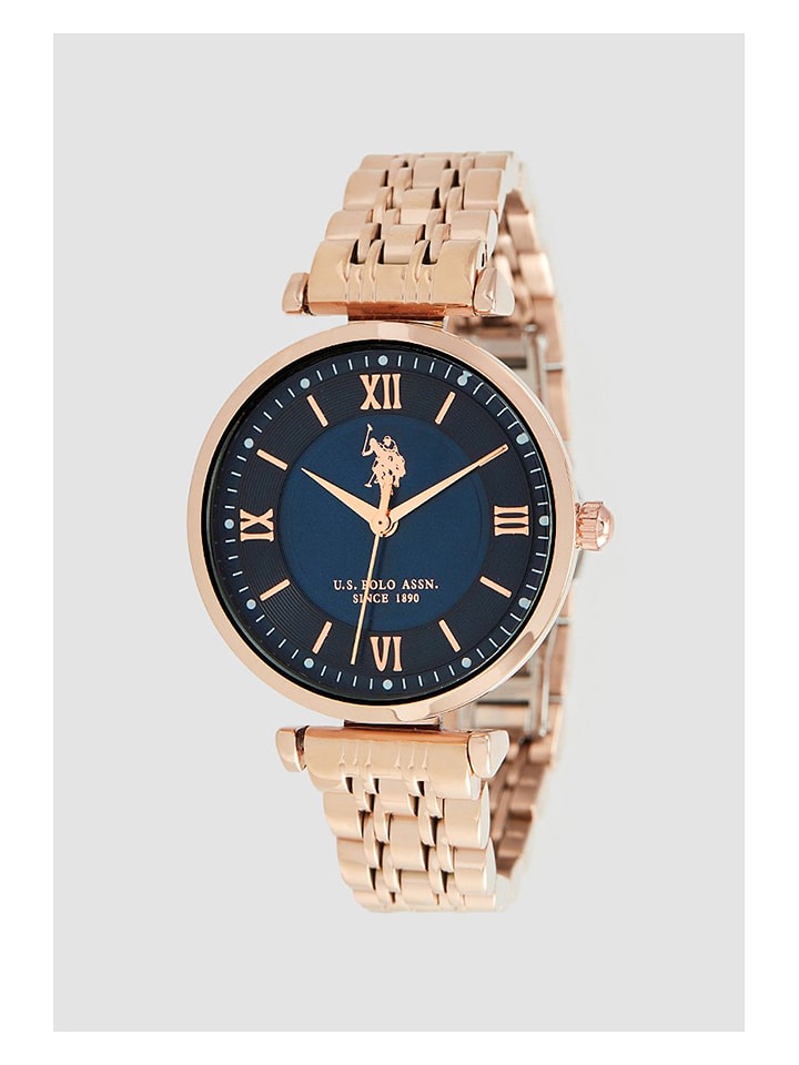 U.S. Polo Assn. Zegarek kwarcowy w kolorze różowozłoto-granatowym rozmiar: onesize